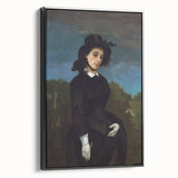 Realism Art Prints - Woman in a Riding Habit by Gustave Courbet Canvas Art