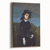 Realism Art Prints - Woman in a Riding Habit by Gustave Courbet Canvas Art