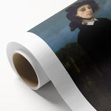 Realism Art Prints - Woman in a Riding Habit by Gustave Courbet Canvas Art