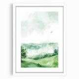 Misty Green Hills Nursery Wall Art - Baby Room & Kids Decor