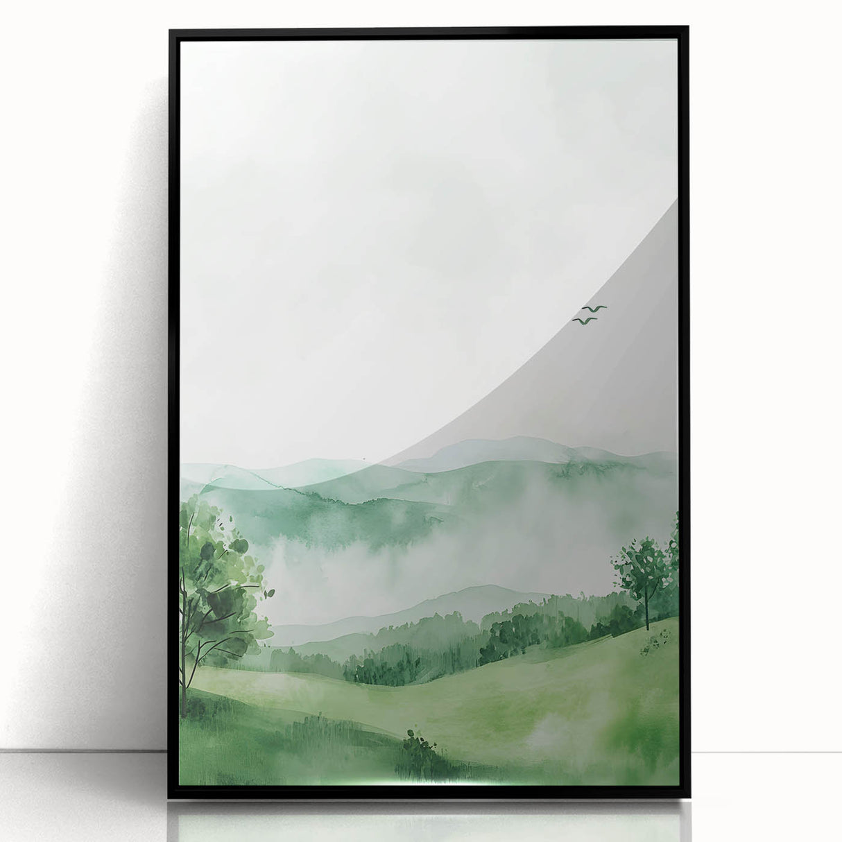 Misty Green Hills Nursery Wall Art - Baby Room & Kids Decor