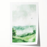 Misty Green Hills Nursery Wall Art - Baby Room & Kids Decor