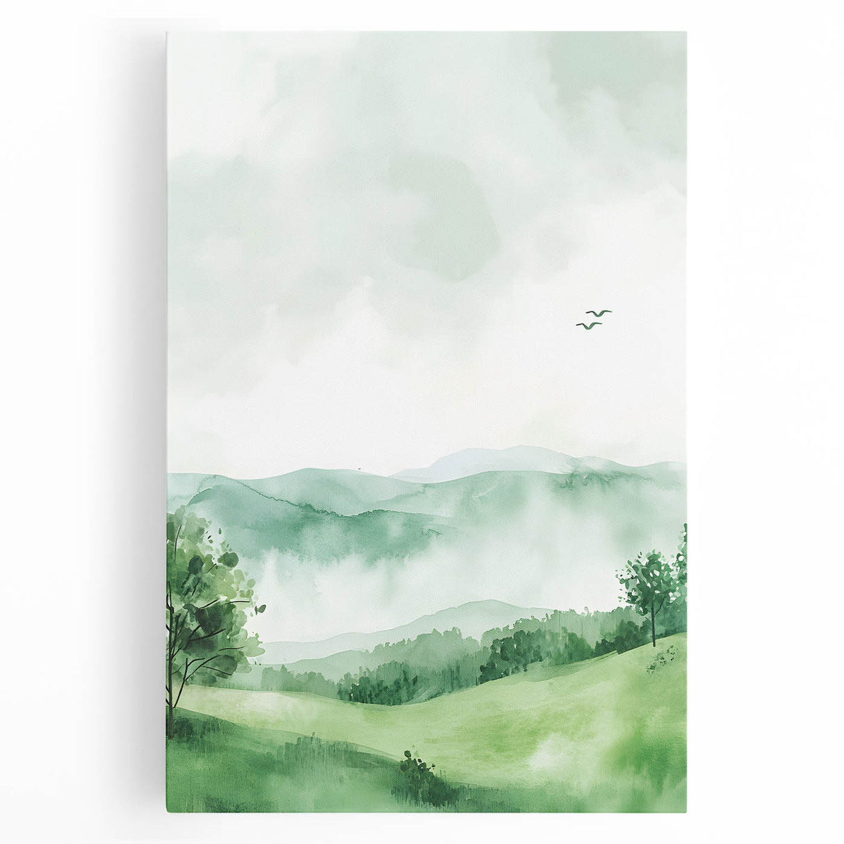 Misty Green Hills Nursery Wall Art - Baby Room & Kids Decor