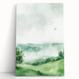 Misty Green Hills Nursery Wall Art - Baby Room & Kids Decor