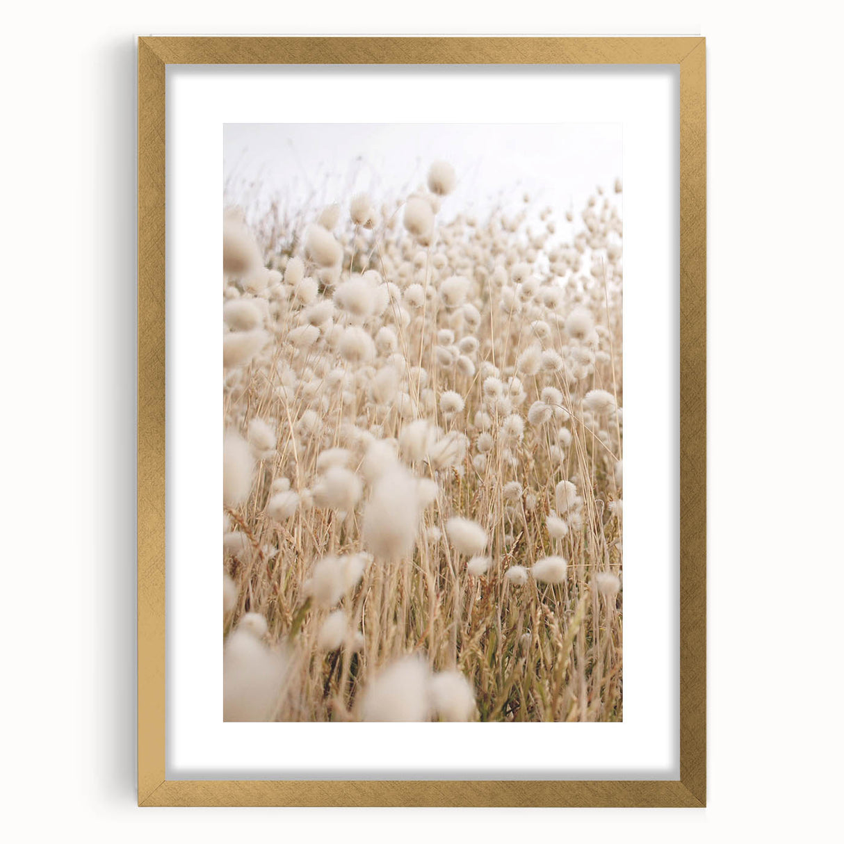 Extra large abstract art print with textured waves in blue and white, framed in gold, ideal for living room decor.