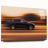 Speed Motion Photography Wall Art – Abstract Car in Sunset Tones