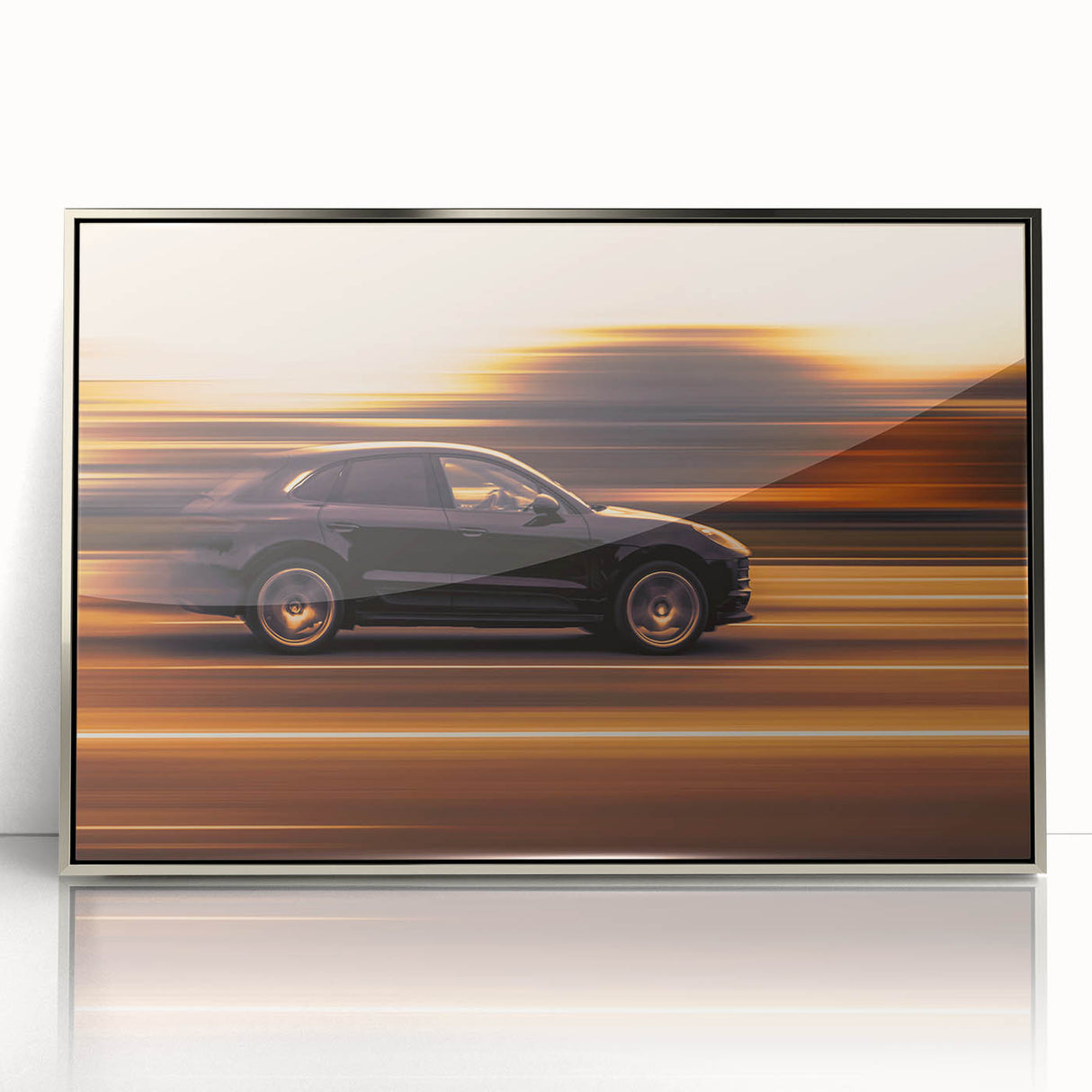 Speed Motion Photography Wall Art – Abstract Car in Sunset Tones