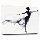 Smoky Grace – Minimalist Emotive Ballerina Silhouette Wall Art