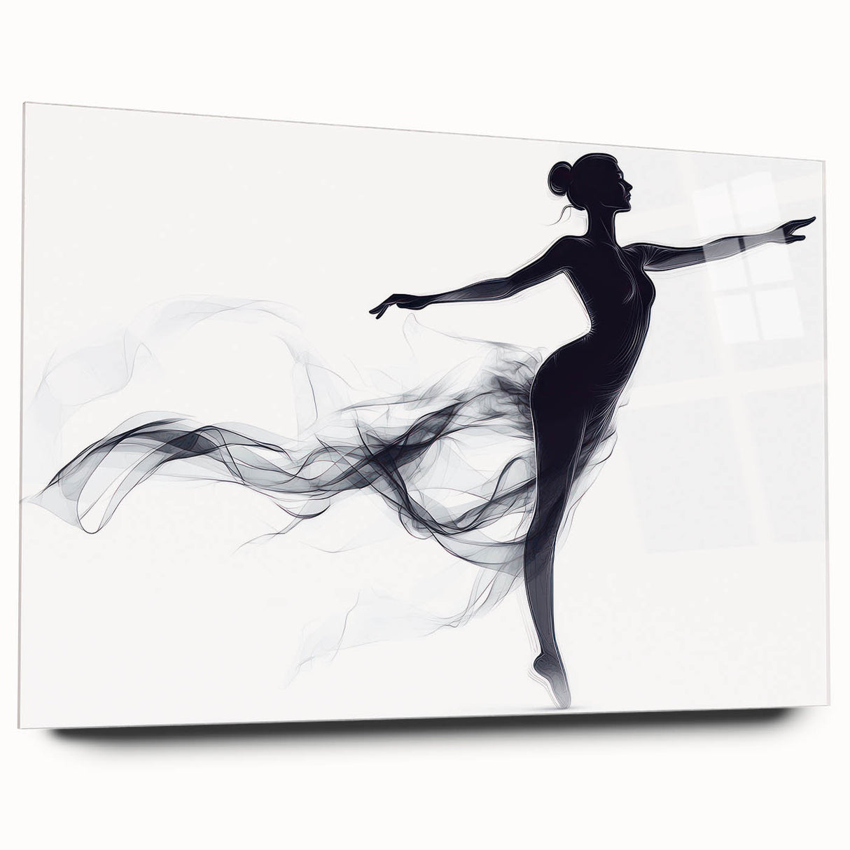 Smoky Grace – Minimalist Emotive Ballerina Silhouette Wall Art