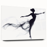 Smoky Grace – Minimalist Emotive Ballerina Silhouette Wall Art