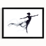 Smoky Grace – Minimalist Emotive Ballerina Silhouette Wall Art