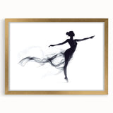 Smoky Grace – Minimalist Emotive Ballerina Silhouette Wall Art