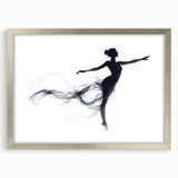 Smoky Grace – Minimalist Emotive Ballerina Silhouette Wall Art