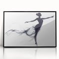 Smoky Grace – Minimalist Emotive Ballerina Silhouette Wall Art