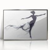 Smoky Grace – Minimalist Emotive Ballerina Silhouette Wall Art