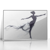 Smoky Grace – Minimalist Emotive Ballerina Silhouette Wall Art