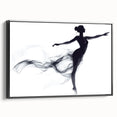 Smoky Grace – Minimalist Emotive Ballerina Silhouette Wall Art