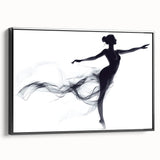 Smoky Grace – Minimalist Emotive Ballerina Silhouette Wall Art