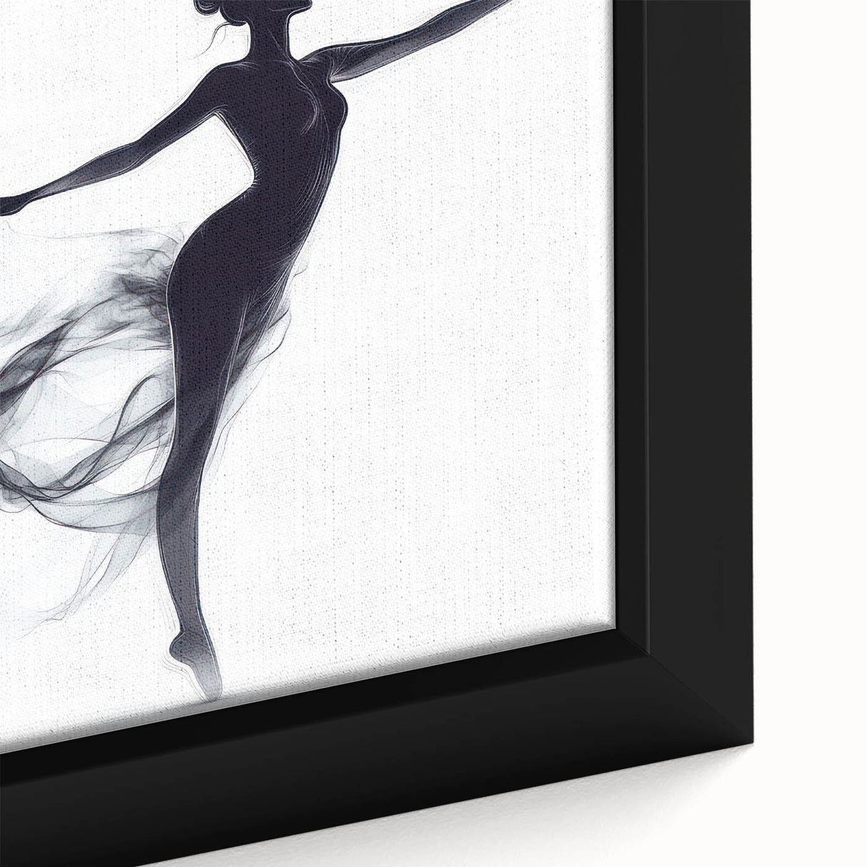 Smoky Grace – Minimalist Emotive Ballerina Silhouette Wall Art