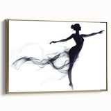 Smoky Grace – Minimalist Emotive Ballerina Silhouette Wall Art