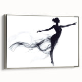 Smoky Grace – Minimalist Emotive Ballerina Silhouette Wall Art
