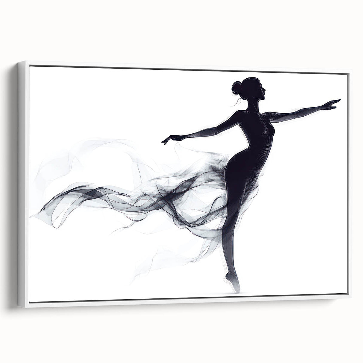 Smoky Grace – Minimalist Emotive Ballerina Silhouette Wall Art