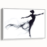 Smoky Grace – Minimalist Emotive Ballerina Silhouette Wall Art