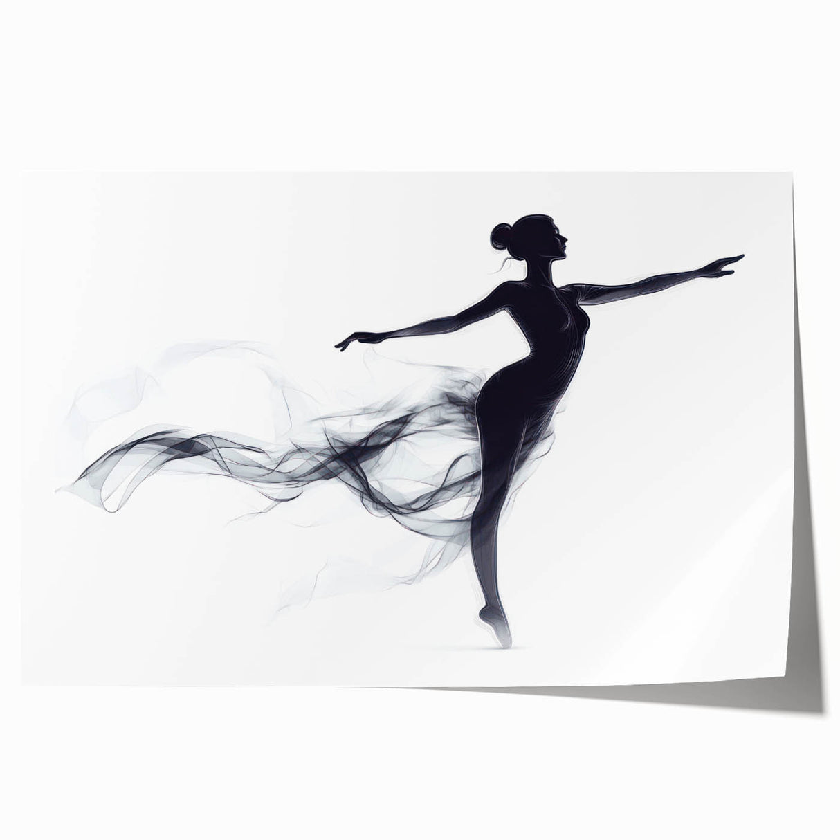 Smoky Grace – Minimalist Emotive Ballerina Silhouette Wall Art