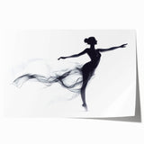 Smoky Grace – Minimalist Emotive Ballerina Silhouette Wall Art