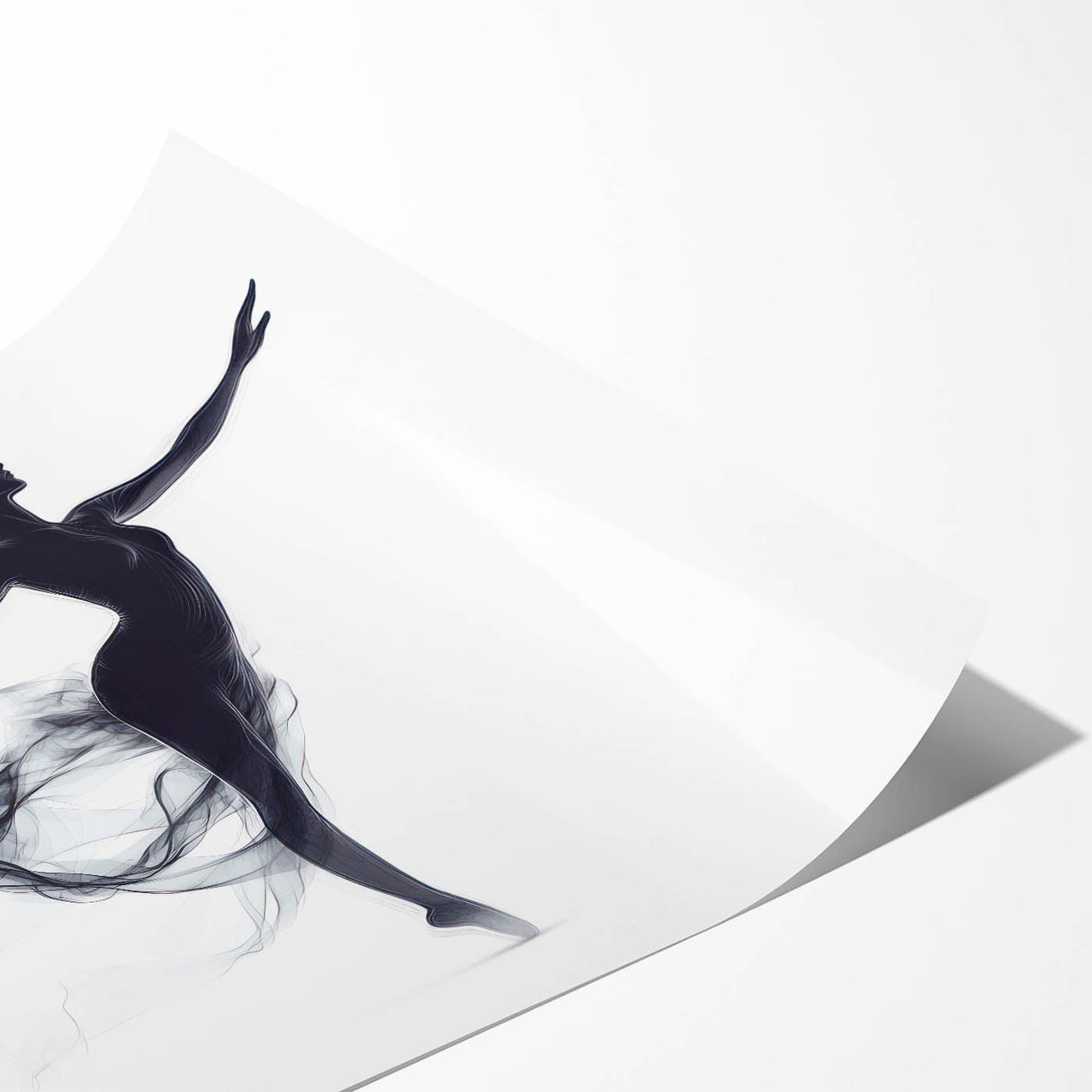 Smoky Grace – Minimalist Emotive Ballerina Silhouette Wall Art