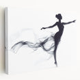 Smoky Grace – Minimalist Emotive Ballerina Silhouette Wall Art