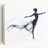 Smoky Grace – Minimalist Emotive Ballerina Silhouette Wall Art