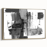 Black & White Abstract Bedroom Wall Art - Modern Canvas & Acrylic