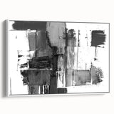 Black & White Abstract Bedroom Wall Art - Modern Canvas & Acrylic