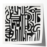 Black and White Abstract Wall Art – Modern Canvas for Living Room