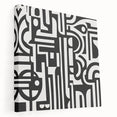 Black and White Abstract Wall Art – Modern Canvas for Living Room