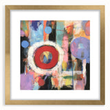 Abstract geometric frame featuring a gold mat and intricate design, ideal for modern decor. Perfect for enhancing any living space with a touch of elegance.