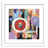 Abstract geometric frame in white with a mat, showcasing a modern design ideal for contemporary decor. Perfect for art displays or home staging.