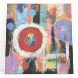 Abstract geometric canvas art piece showcasing vibrant colors and dynamic shapes, perfect for modern home decor. Ideal for enhancing contemporary interiors.