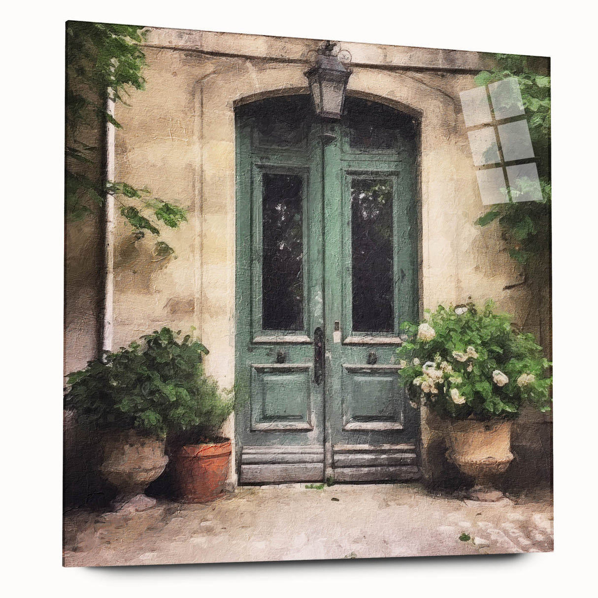 Acrylic print of a large abstract design featuring neutral tones, ideal for bedroom or dining room art.