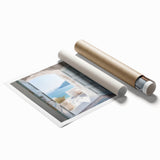 Extra large rolled print featuring a detailed Greek door architecture design in neutral tones.