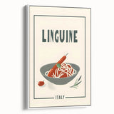 Vintage poster art on framed canvas featuring colorful dishes, ideal for extra large living room wall.