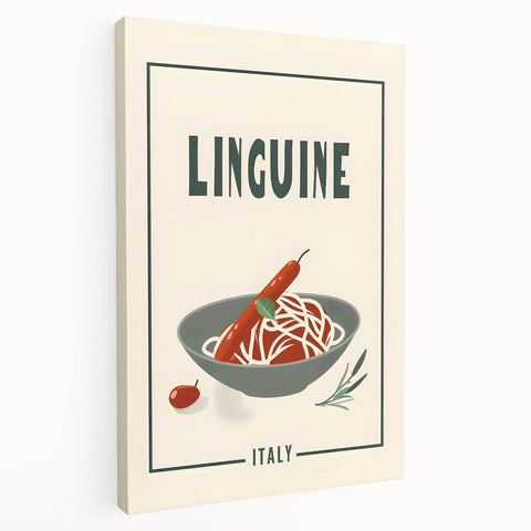 Large canvas print featuring an array of colorful dishes, ideal for kitchen wall art.