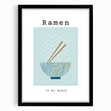 Extra large abstract art print featuring vibrant, colorful textures of food dishes on a black framed canvas.