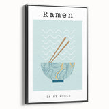 Black and white vintage poster art on framed canvas, featuring an array of classic food dishes.