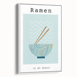 Vintage poster art of colorful food dishes on a framed canvas, ideal for extra large living room wall decor.