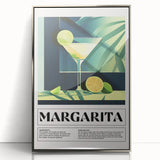 Mid-century modernist art featuring a stylized food and drinks motif in silver acrylic.