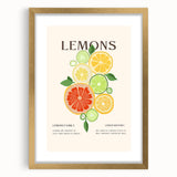 Extra large abstract art print featuring textured fruit designs in vibrant colors on a gold-framed canvas.