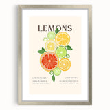 Textured art print of abstract fruits in muted earth tones, framed in silver, ideal for bedroom wall decor.