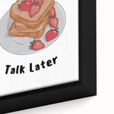 Extra large black wall art featuring colorful, textured food motifs on framed canvas, ideal for living room decor.